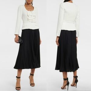 NWT Self-Portrait pleated-skirt midi dress. Size 2